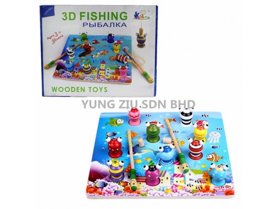 WD-1128#QQ-15019#3D FISHING WOODEN TOYS